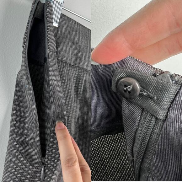 Armani Collezioni 2-Piece Wool Pant Suit Asymmetrical Micro Herringbone 6 8 - Picture 10 of 12